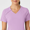 RENEW Women's Zip Accent Scrub Top - Violet Tulle