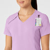 RENEW Women's Zip Accent Scrub Top - Violet Tulle