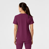 RENEW Women's Zip Accent Scrub Top - Wine