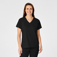 PRO Women's Four Pocket V-Neck Scrub Top - Black