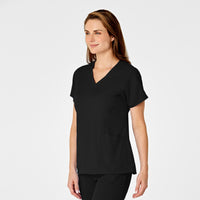 PRO Women's Four Pocket V-Neck Scrub Top - Black