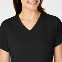 PRO Women's Four Pocket V-Neck Scrub Top - Black