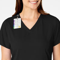 PRO Women's Four Pocket V-Neck Scrub Top - Black