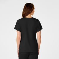 PRO Women's Four Pocket V-Neck Scrub Top - Black