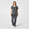 PRO Women's Four Pocket V-Neck Scrub Top - Pewter