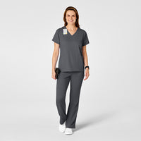 PRO Women's Four Pocket V-Neck Scrub Top - Pewter