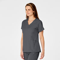 PRO Women's Four Pocket V-Neck Scrub Top - Pewter