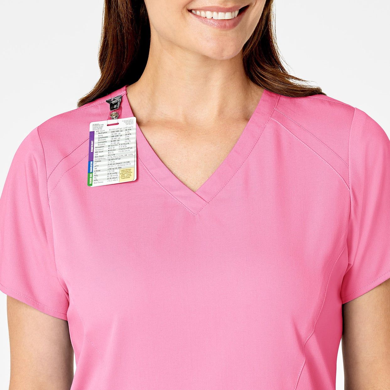 PRO Women's Four Pocket V-Neck Scrub Top - Pink Blossom