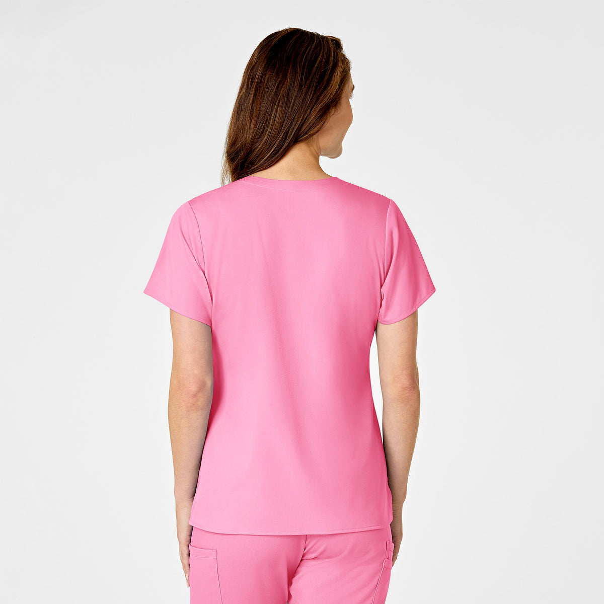 WonderWink PRO Women's Four Pocket V-Neck Scrub Top - Pink Blossom
