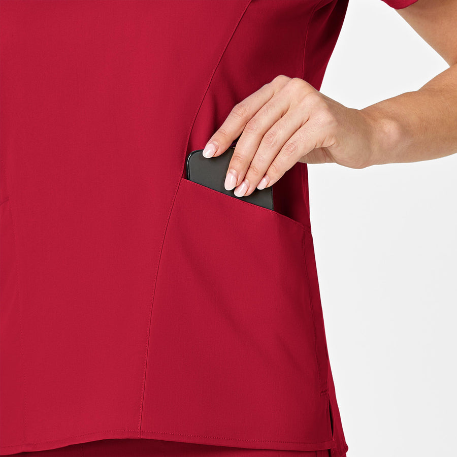 PRO Women's Four Pocket V-Neck Scrub Top - Red