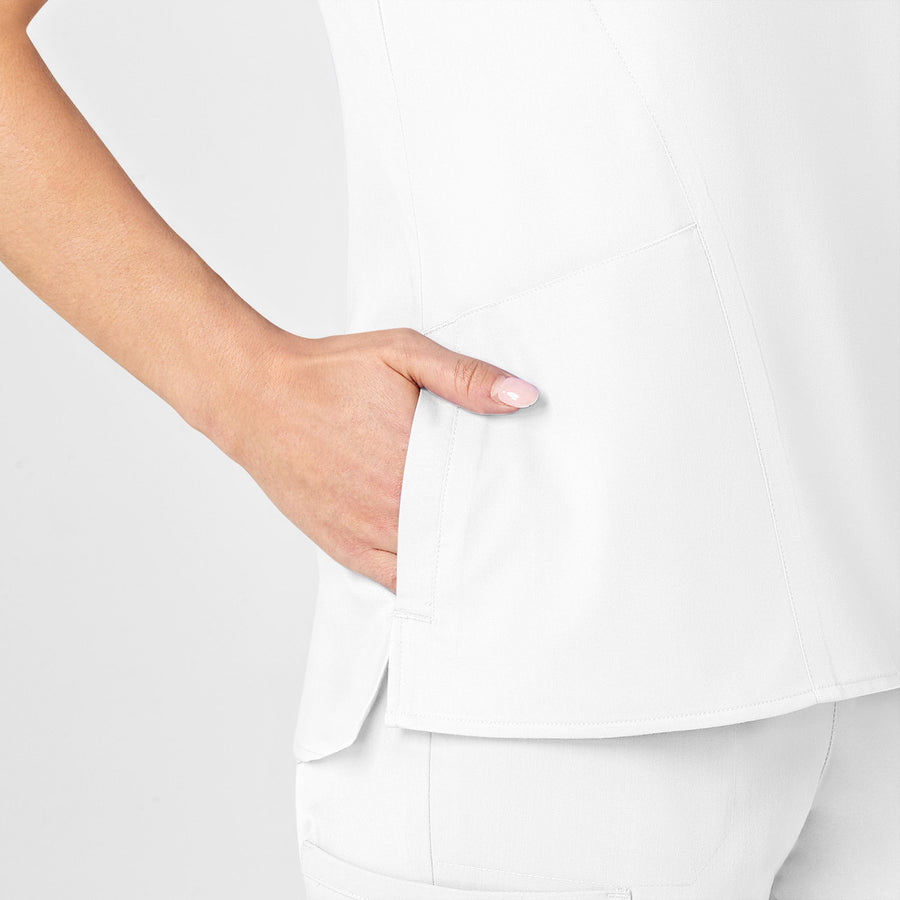 PRO Women's Four Pocket V-Neck Scrub Top - White
