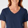 RENEW Women's Mock Wrap Scrub Top - Navy