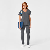 RENEW Women's Mock Wrap Scrub Top - Pewter