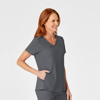 RENEW Women's Mock Wrap Scrub Top - Pewter