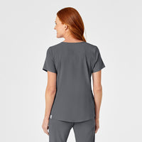 RENEW Women's Mock Wrap Scrub Top - Pewter