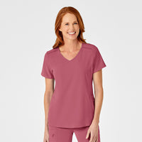 RENEW Women's Mock Wrap Scrub Top - Rosebud