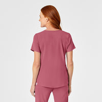 RENEW Women's Mock Wrap Scrub Top - Rosebud