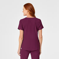 RENEW Women's Mock Wrap Scrub Top - Wine