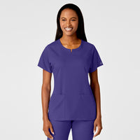 PRO Women's 4 Pocket Notch Neck Scrub Top - Grape