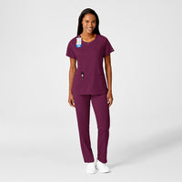 PRO Women's 4 Pocket Notch Neck Scrub Top - Wine