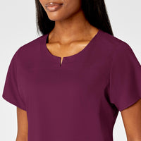 PRO Women's 4 Pocket Notch Neck Scrub Top - Wine