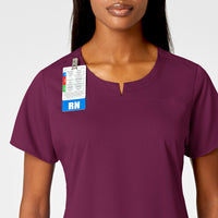 PRO Women's 4 Pocket Notch Neck Scrub Top - Wine