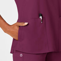 PRO Women's 4 Pocket Notch Neck Scrub Top - Wine