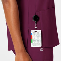 PRO Women's 4 Pocket Notch Neck Scrub Top - Wine