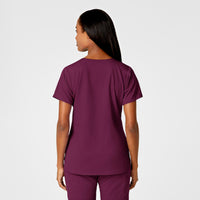 PRO Women's 4 Pocket Notch Neck Scrub Top - Wine