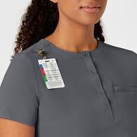 WonderWink RENEW Women's Mandarin Collar Tuck-In Scrub Top - Pewter