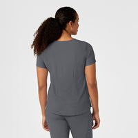 Wink RENEW Women's Mandarin Collar Tuck-In Scrub Top - Pewter Back