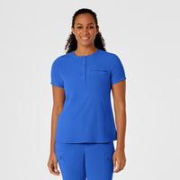 RENEW Women's Mandarin Collar Tuck-In Scrub Top - Royal