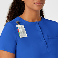 WonderWink RENEW Women's Mandarin Collar Tuck-In Scrub Top - Royal