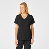 PRO Women's 4 Pocket Wrap Scrub Top - Black