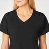 PRO Women's 4 Pocket Wrap Scrub Top - Black