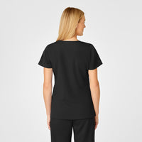 PRO Women's 4 Pocket Wrap Scrub Top - Black