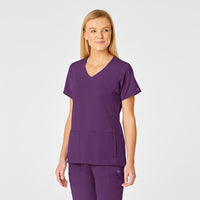 PRO Women's 4 Pocket Wrap Scrub Top - Eggplant