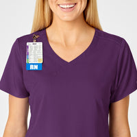 PRO Women's 4 Pocket Wrap Scrub Top - Eggplant