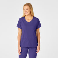 PRO Women's 4 Pocket Wrap Scrub Top - Grape