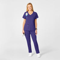 PRO Women's 4 Pocket Wrap Scrub Top - Grape