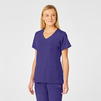 PRO Women's 4 Pocket Wrap Scrub Top - Grape