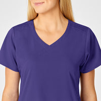 PRO Women's 4 Pocket Wrap Scrub Top - Grape