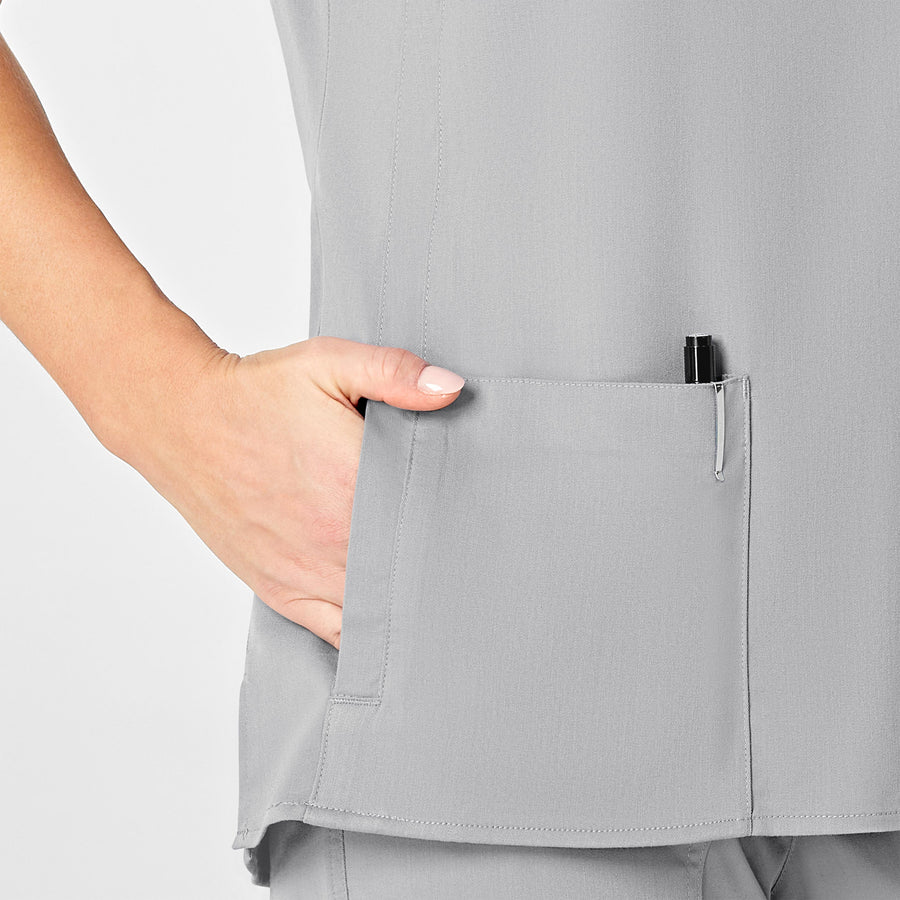 PRO Women's 4 Pocket Wrap Scrub Top - Grey