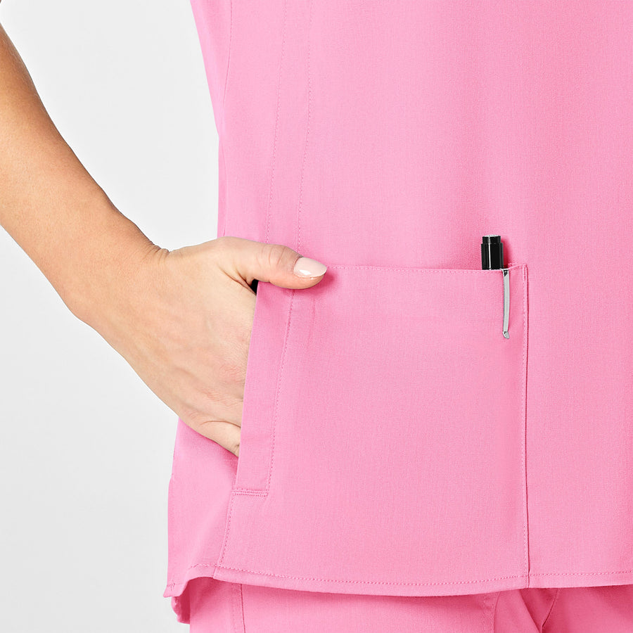 PRO Women's 4 Pocket Wrap Scrub Top - Pink Blossom