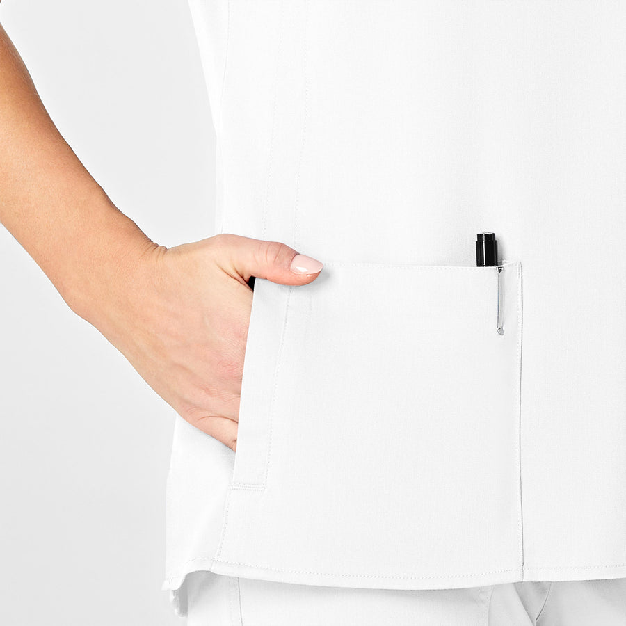PRO Women's 4 Pocket Wrap Scrub Top - White