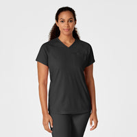 RENEW Women's Yoga V-Neck Scrub Top - Black