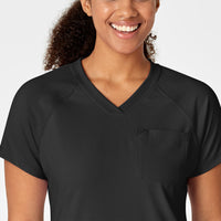 RENEW Women's Yoga V-Neck Scrub Top - Black