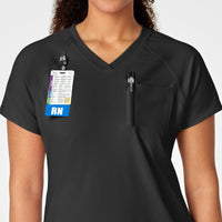 RENEW Women's Yoga V-Neck Scrub Top - Black