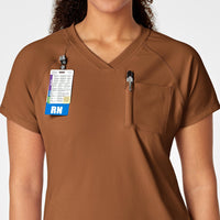 RENEW Women's Yoga V-Neck Scrub Top - Chai