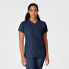 RENEW Women's Yoga V-Neck Scrub Top - Navy